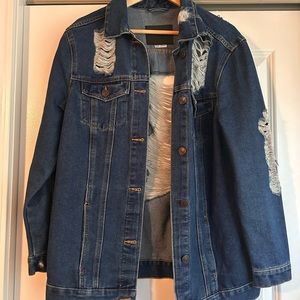 Denim oversized boyfriend jacket